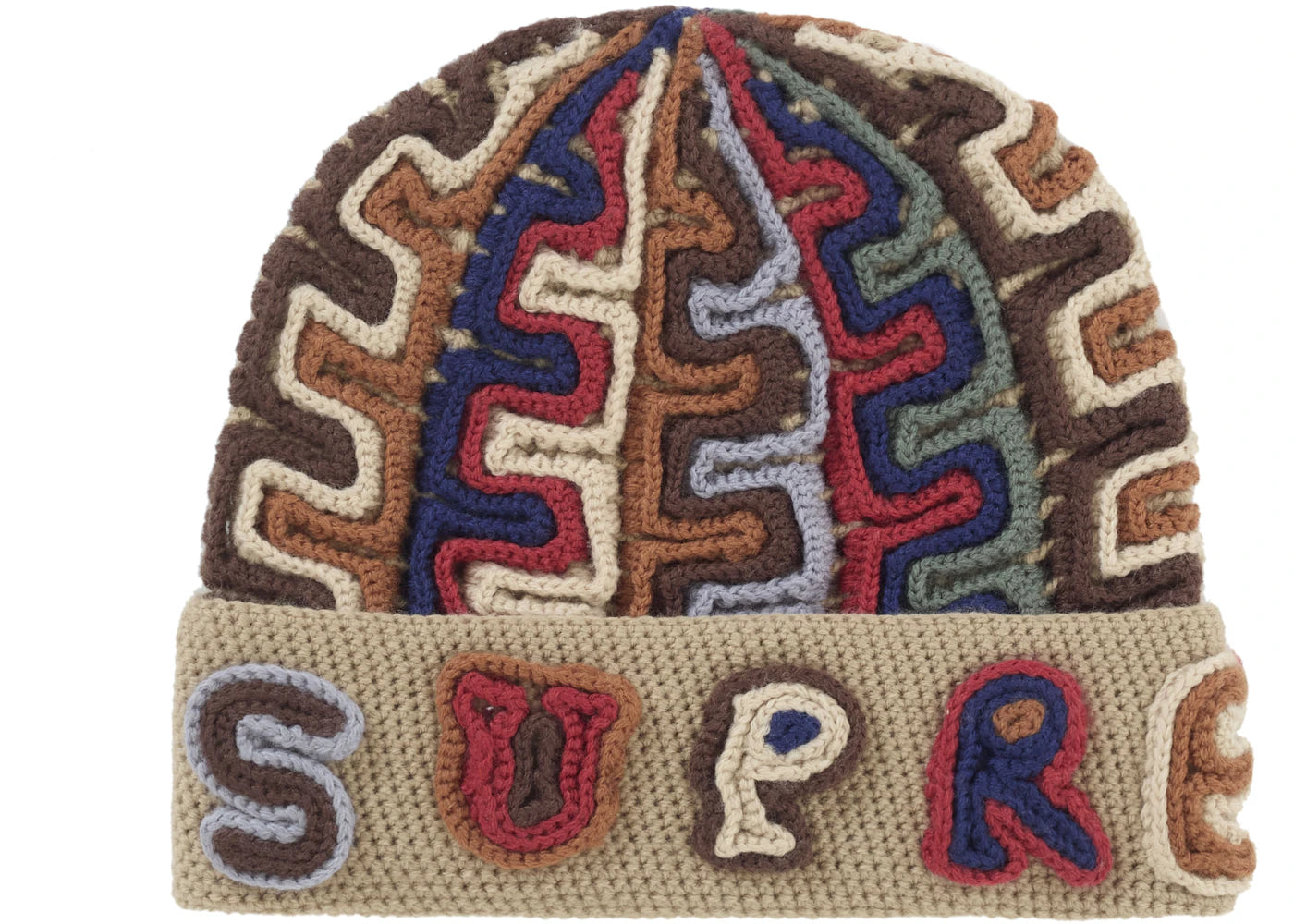 Supreme Yarn Applique Beanie Brown