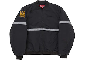 Supreme Zip-Off Sleeve Reflective Stripe Jacket Black
