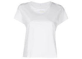 T by Alexander Wang Essential Jersey Puff Logo Shrunk Tee White