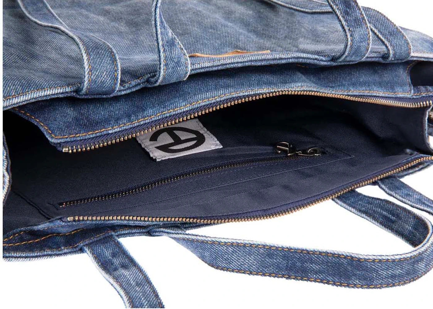 Telfar Medium Denim Shopping Bag Blue