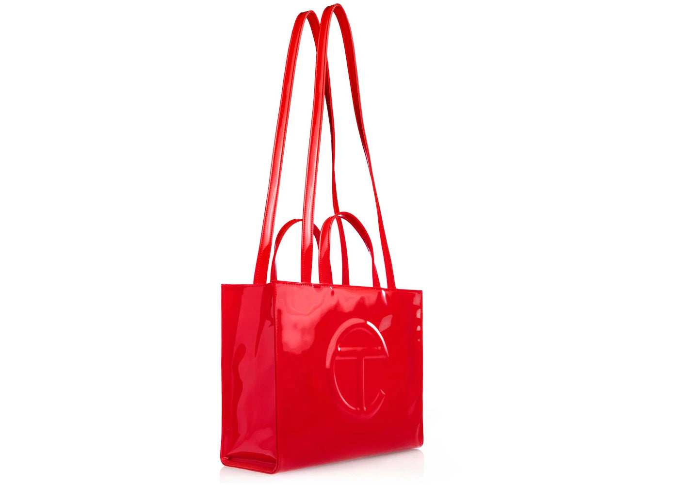 Telfar Medium Patent Shopping Bag Red