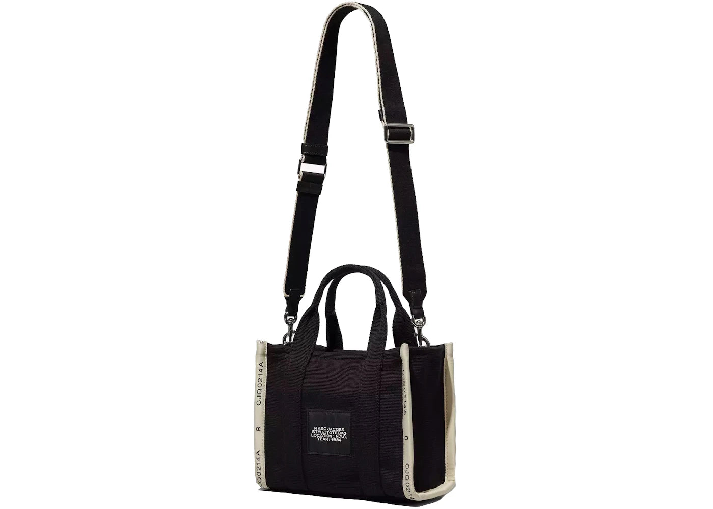 Kleine Marc Jacobs Jacquard-Tragetasche, Schwarz