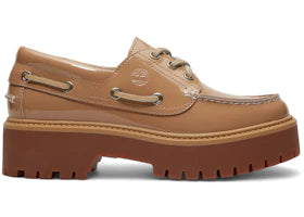 Timberland Stone Street Platform Boat Shoe Beige Patent Leather (Women's)