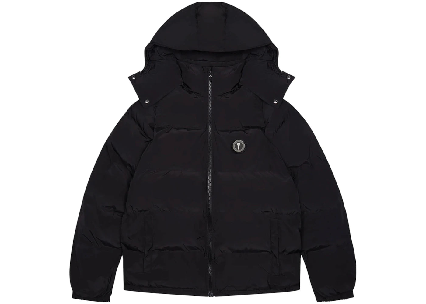 Trapstar Irongate Steppjacke mit abnehmbarer Kapuze, Schwarz
