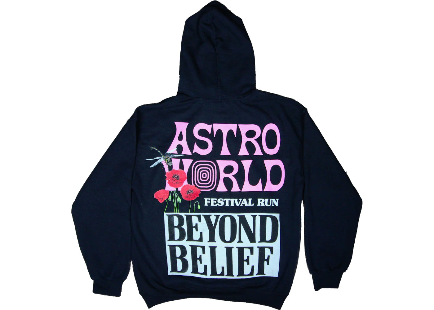 Travis Scott Astroworld Festival Run Beyond Belief Hoodie Schwarz