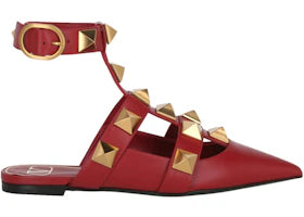 Valentino Roman Stud Ballerina Flats Red (Women's)