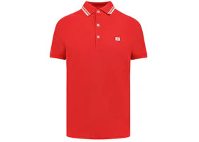 Valentino VLogo Embroidered Short-Sleeved Polo Shirt Red