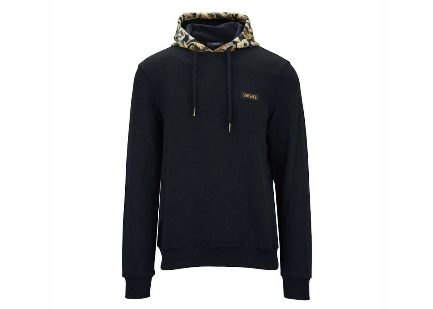 Versace Kapuzenpullover mit Print, Schwarz/Gelb