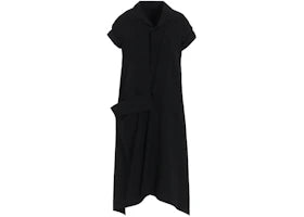 Yohji Yamamoto R Draped Shirt Dress Black