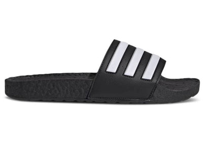 adidas Adilette Boost Slides Black White Stripes