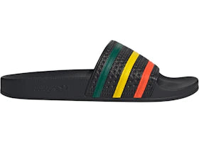 adidas Adilette Slides Core Black Yellow Collegiate Green