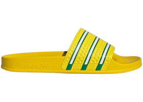 adidas Adilette Slides Team Yellow Green Off White