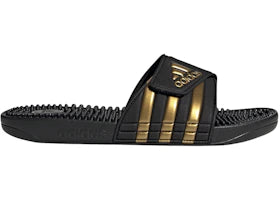 adidas Adissage Slides Core Black Gold Metallic