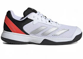 adidas Courtflash Cloud White Silver Metallic Bright Red (PS/GS)