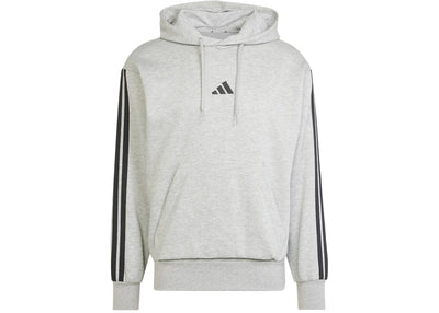 adidas Essentials 3-Stripes Fleece Hoodie Medium Grey Heather Black