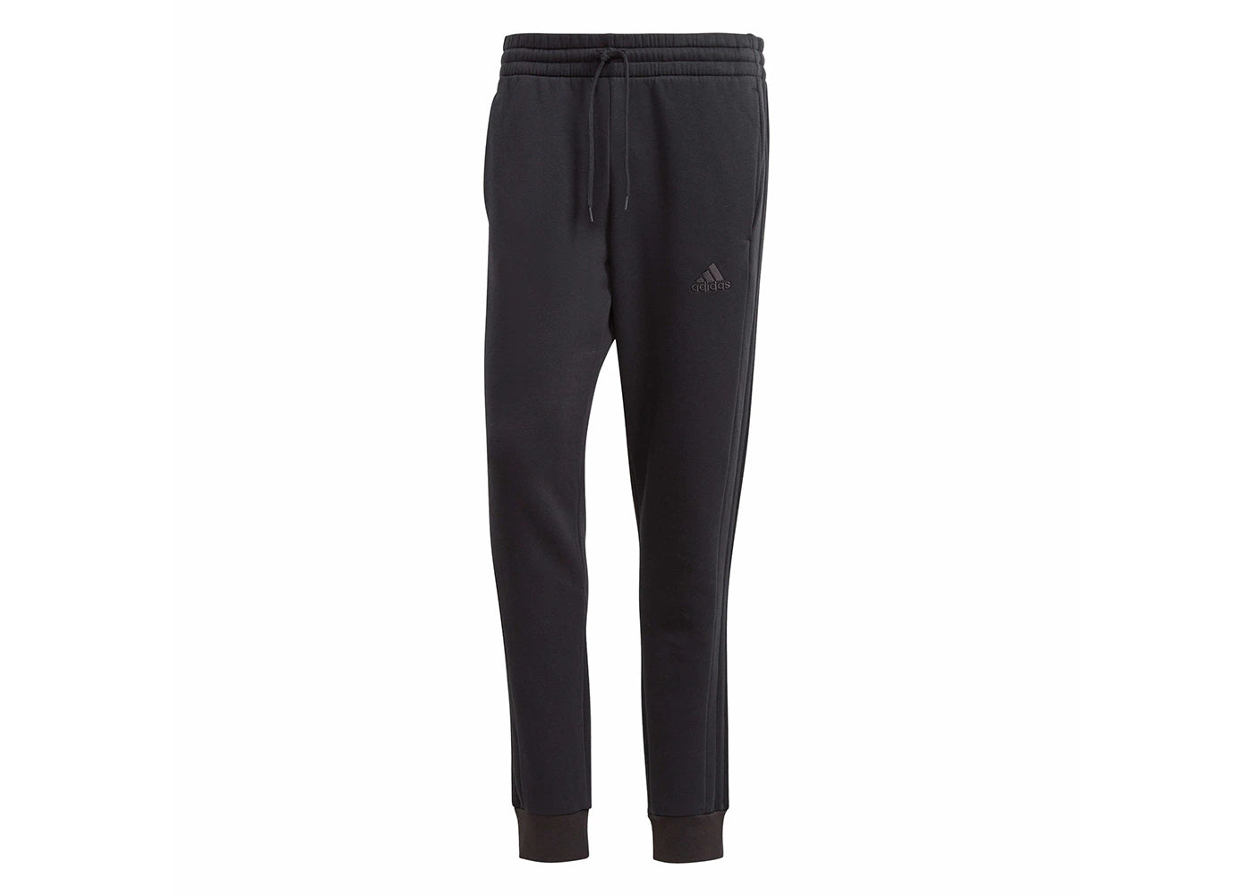 adidas Essentials Fleece 3-Stripes Tapered Cuff Pants Black
