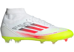 adidas F50 League Mid-Cut FG/MG Cloud White Lucid Red Solar Yellow (Women's)