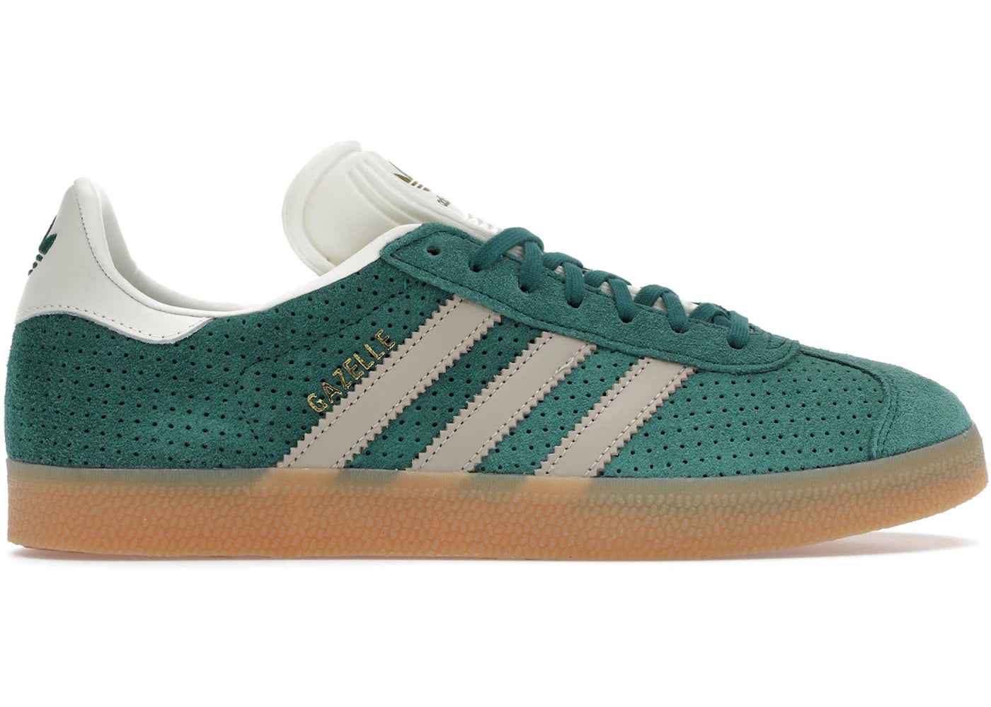 adidas Gazelle Collegiate Green Wonder Beige Gold Metallic