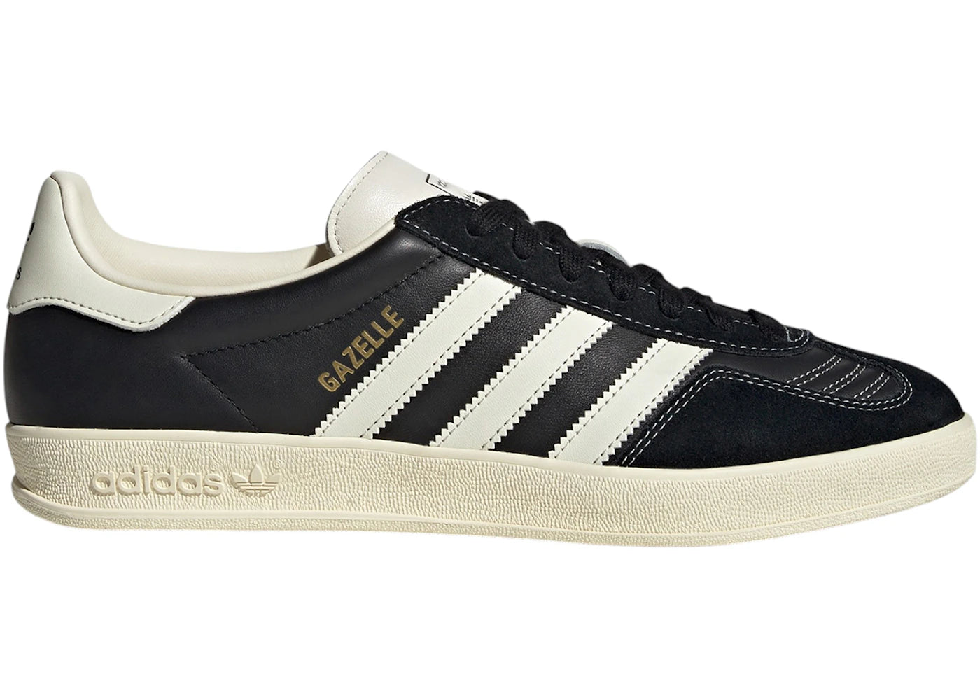 adidas Gazelle Indoor Core Black Cream White Gold Metallic