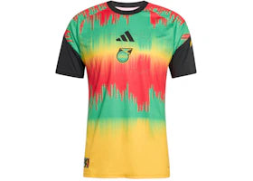 adidas Jamaica 2026 Bob Marley Home Pre Match Jersey Bold Gold/Vivid Green/Pure Ruby