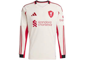 adidas Liverpool FC 2025/26 L/S Away Jersey Wonder White