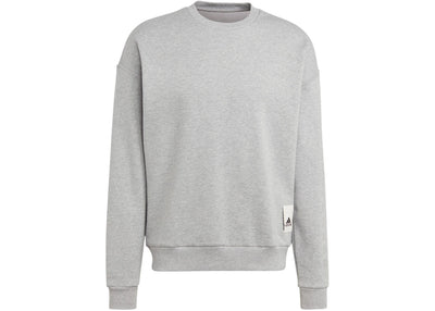 adidas Lounge Fleece Sweatshirt Medium Grey Heather