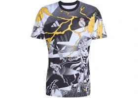 adidas Real Madrid Avengers 2025/2026 Pre-Match Jersey White Black Bold Gold
