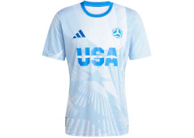 adidas USA Jersey White/Glow Blue