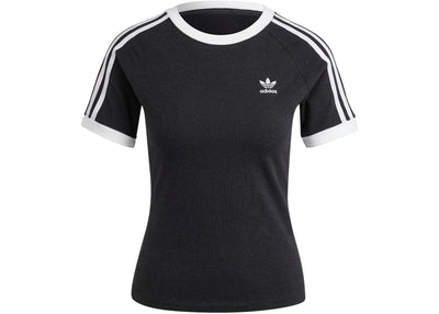 adidas Women's 3-Stripes Slim Raglan T-Shirt Black Melange