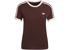 adidas Women's 3-Stripes Slim Tee Aurora Coffee/Sandy Pink