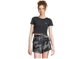 adidas Women's Essentials 3-Stripes Camo Print Baby T-Shirt Black/White