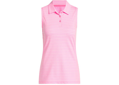 adidas Women's Ultimate365 Jacquard Sleeveless Polo Shirt Lucid Pink