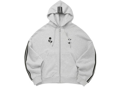 adidas x Willy Chavarria Full Zip Logo Hoodie Light Grey