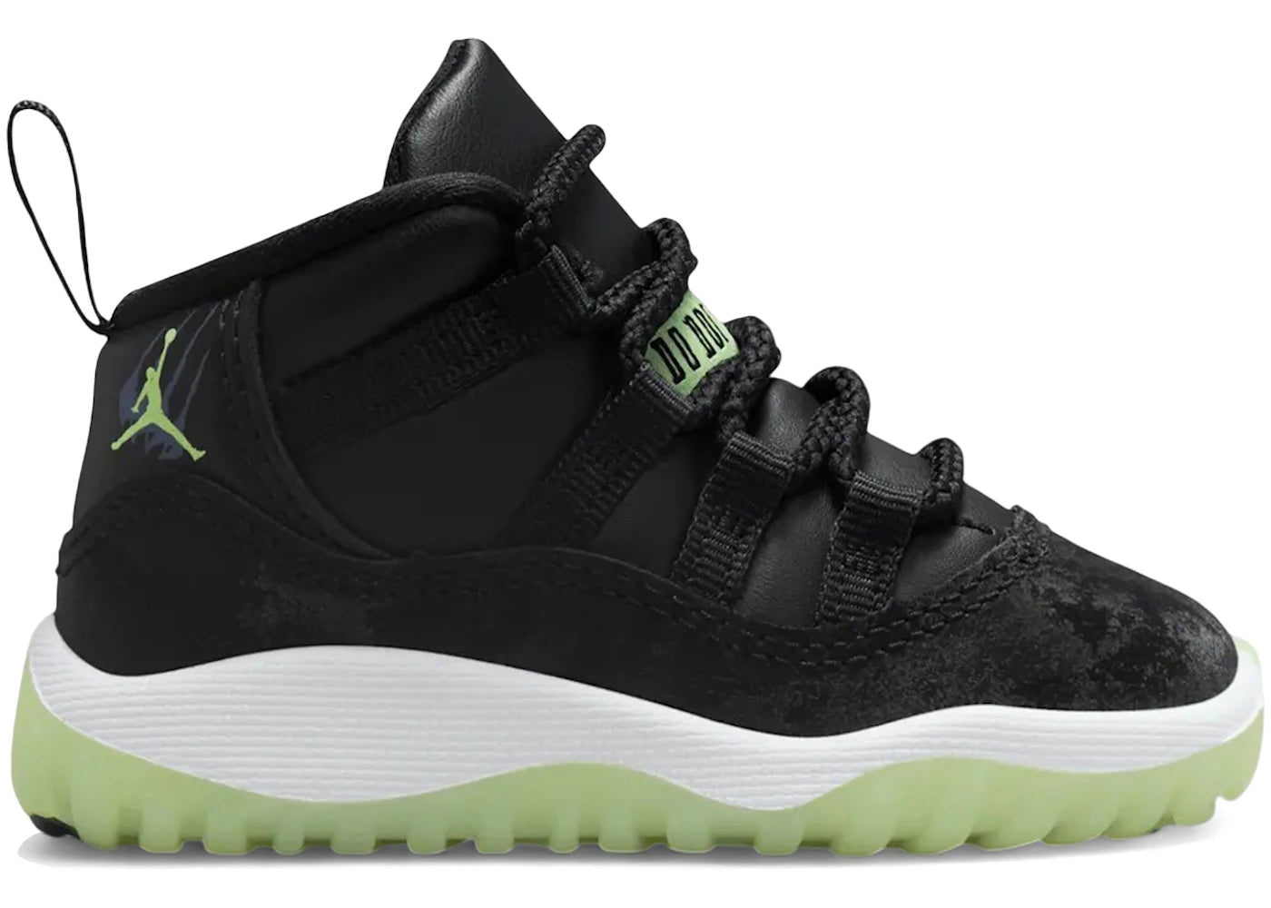 Jordan 11 Retro Black Barely Volt (TD) sneakers - authentic Jordan shoes
