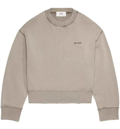 Ami Paris Logo-Embroidered Sweatshirt Clay Grey