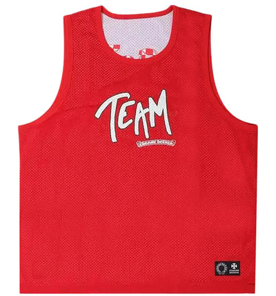 Chrome Hearts Matty Boy Sports Mesh Reversible Basketball Jersey Red