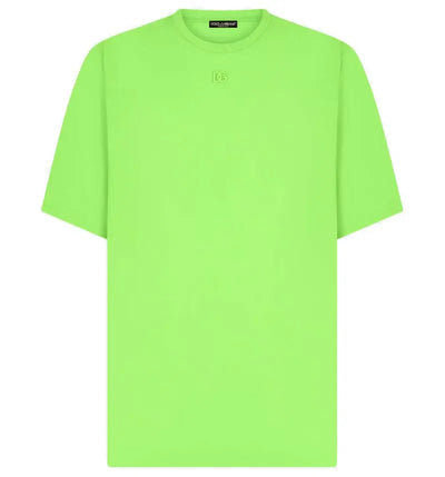 Dolce & Gabbana Technical Jersey Metallic DG Logo T-shirt Green