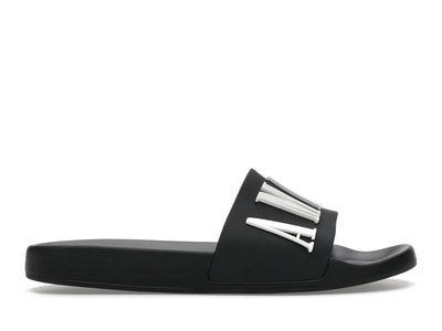 AMIRI Pool Slide Debossed Logo Black Black White