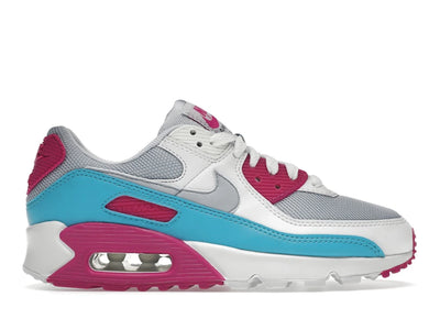 Nike Air Max 90 White Vivid Pink Light Blue Fury (Women's)
