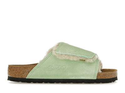 Birkenstock Solana Shearling Slide Stussy Washed Green