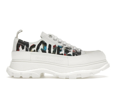 Alexander McQueen Tread Slick Low Lace Up White Grafitti