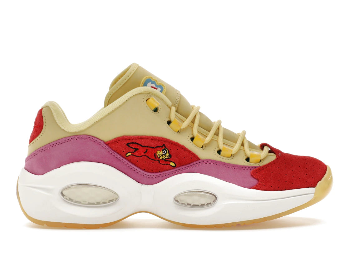 Reebok Question Low BBC Ice Cream Running Dog Yellow Red