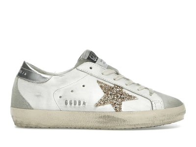 Golden Goose Super-Star White Ice Gray Gold Glitter (Women's)
