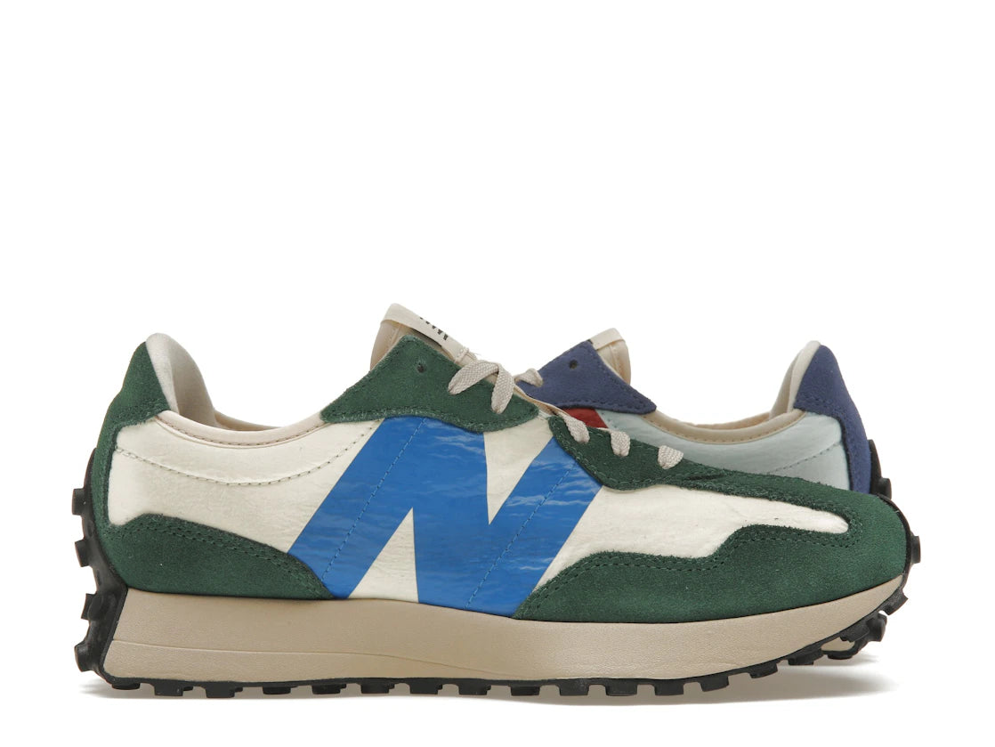 New Balance 327 Forest Green Serene Blue Vintage Worn