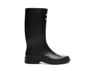 Chanel Rubber Rain Boots Black