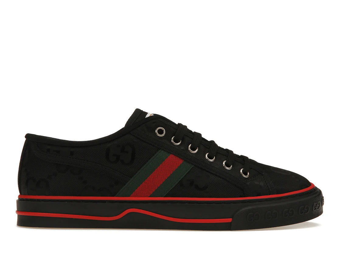 Gucci Off The Grid Tennis 1977 Low ECONYL Schwarz GG Grün Rot