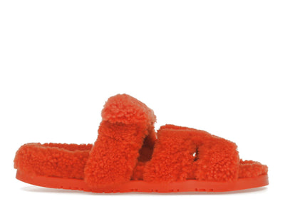 Hermes Chypre Sandal Orange Shearling (Women's)