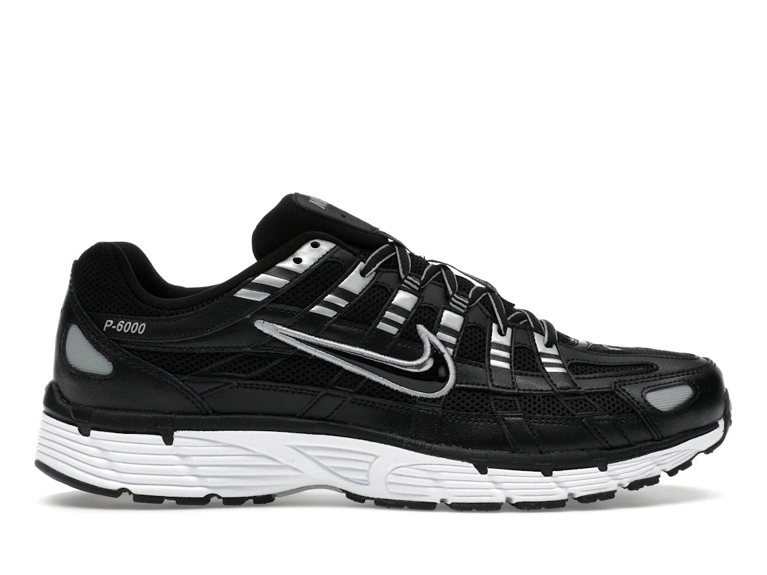 Nike P-6000 Schwarz Weiß Metallic Silber