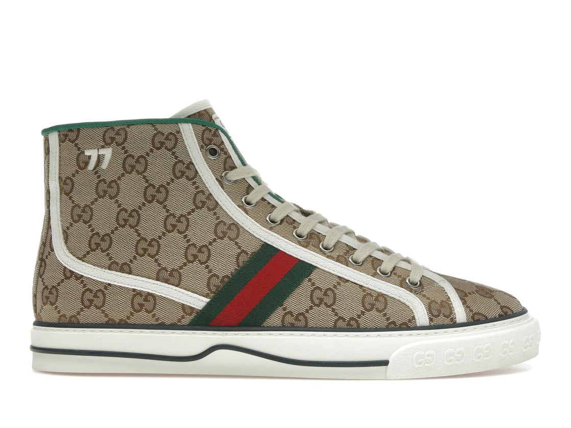 Gucci Tennis 1977 Canvas High Top Beige GG Print