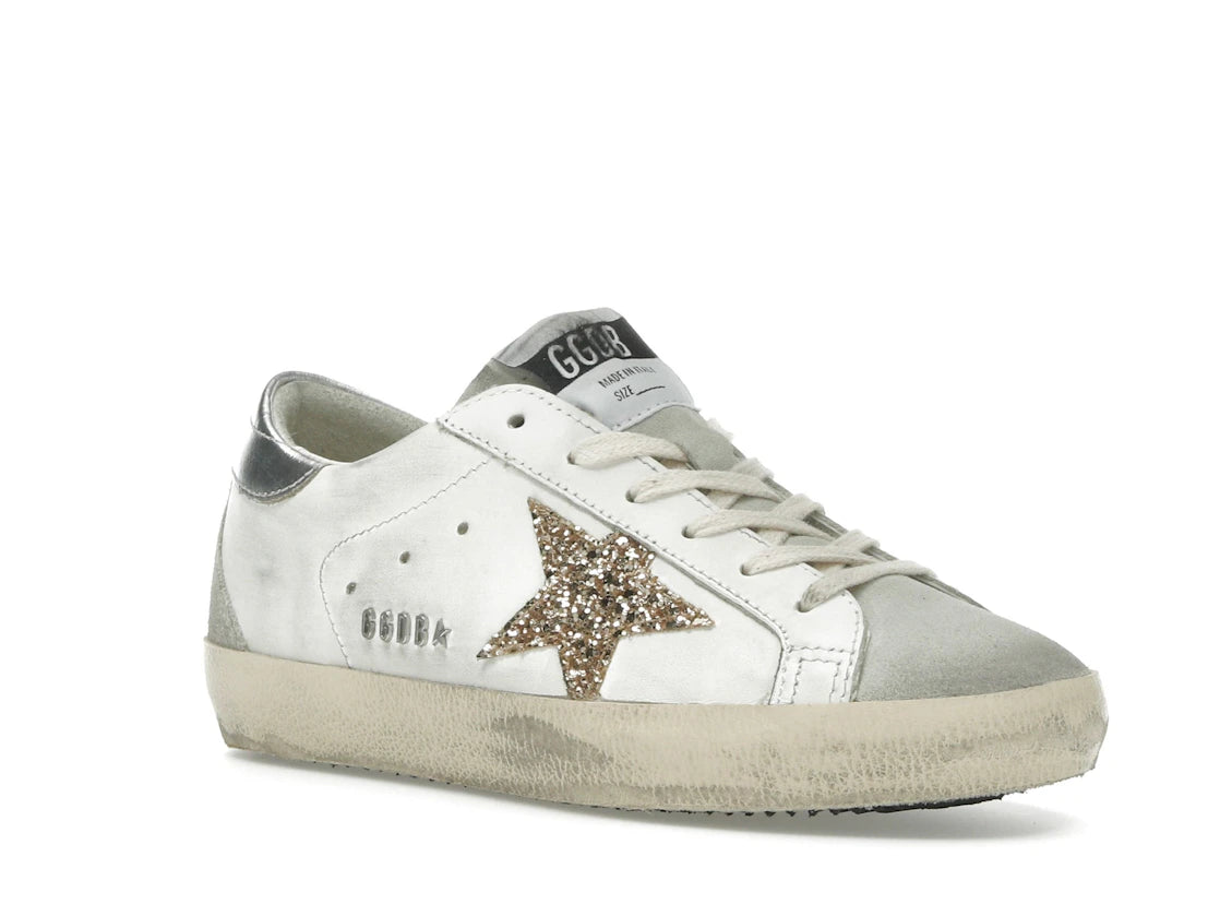 Golden Goose Super-Star Weiß Eisgrau Goldglitzer (Damen)